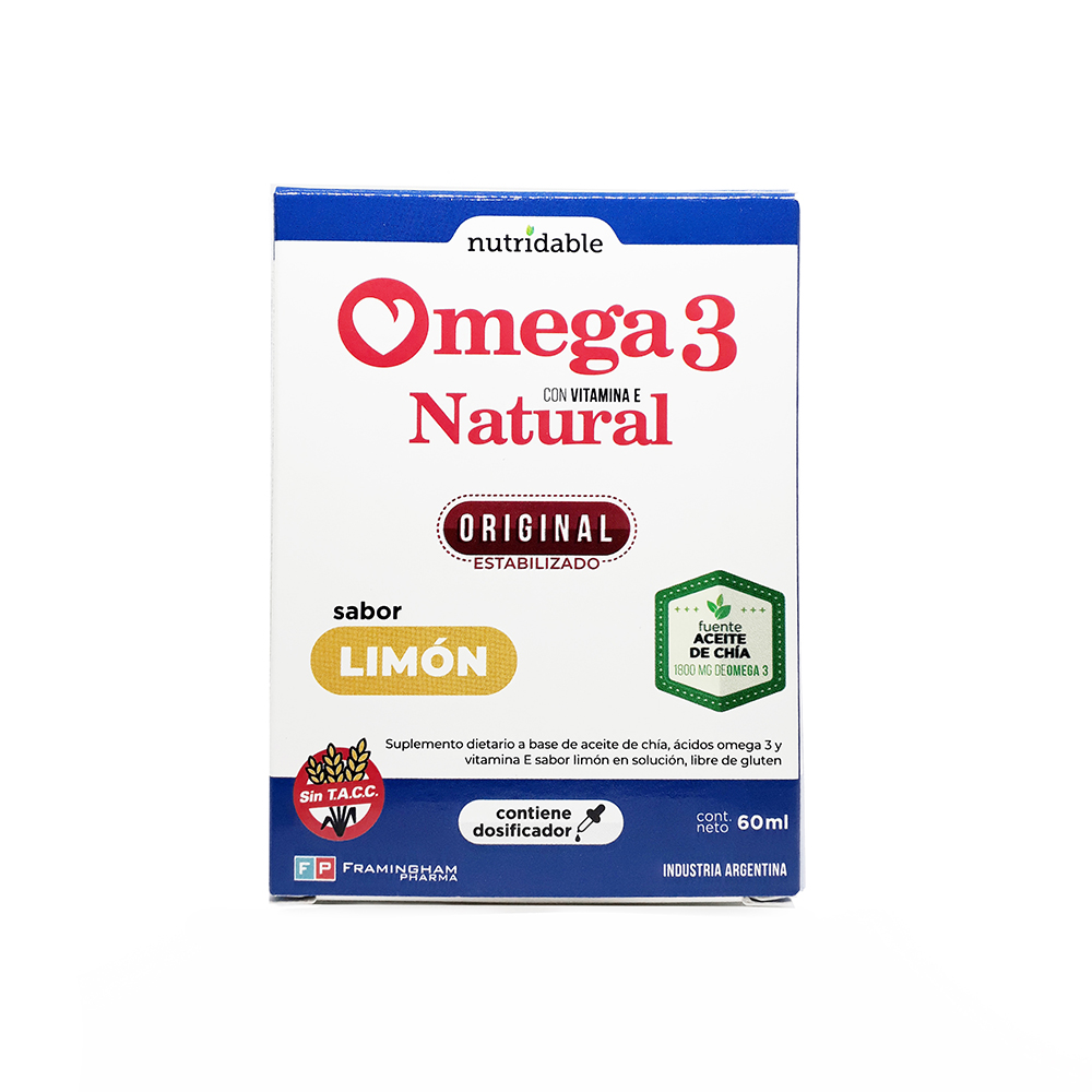 NutriSuple Omega 3 Natural En Gotas Limon Aceite De Ch a Y Vit