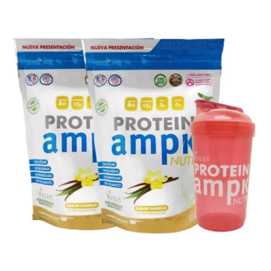 AMPK Protein Vainilla Combo x 2 + Shaker Rosa
