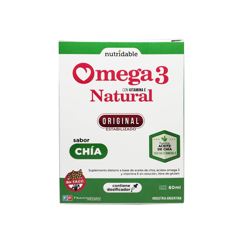 Omega 3 Natural En Gotas Chia- Aceite De Chía Y Vit. E- 60ml Pack X12