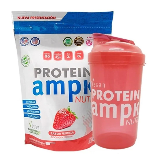 AMPK Protein Sabor Frutilla + Shaker Rosa